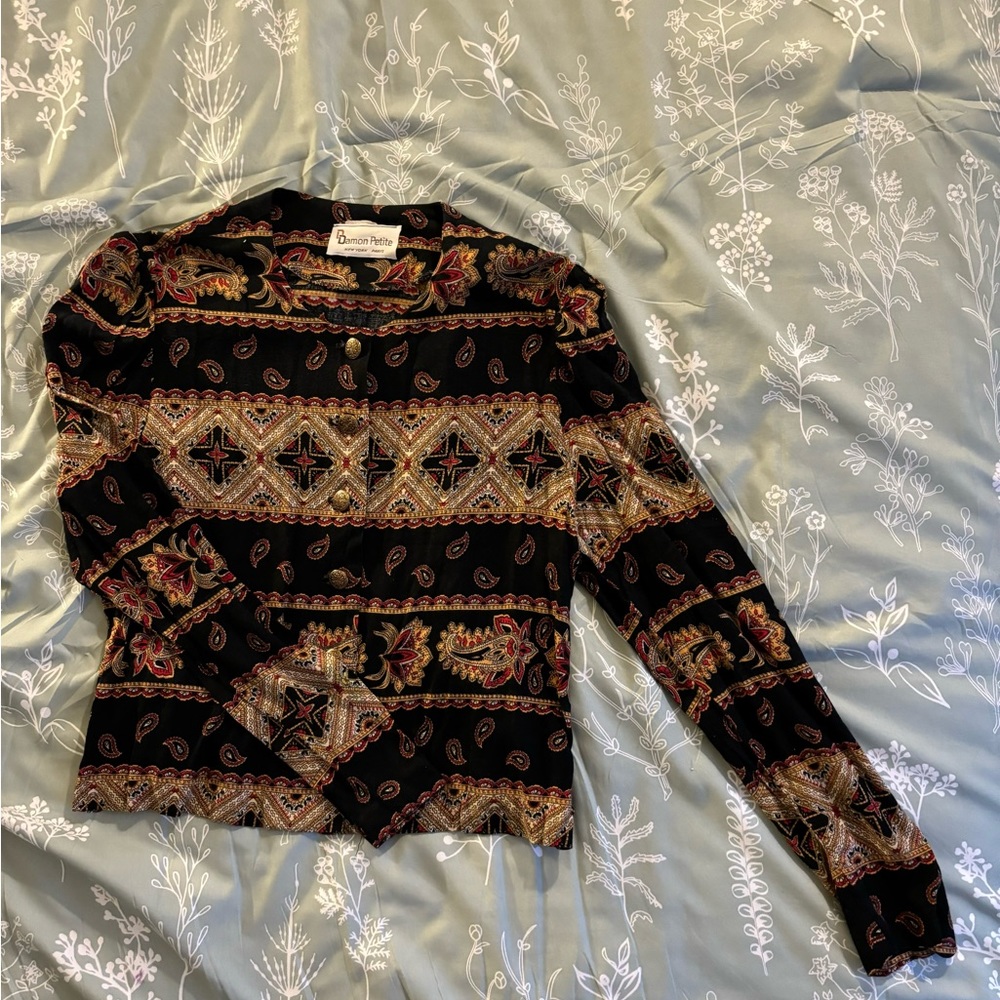 Damon Petite patterned button down shirt